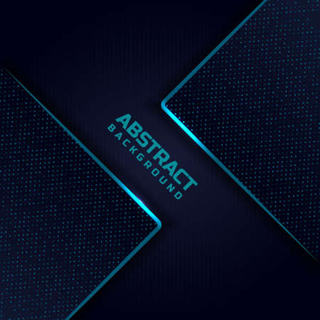 Abstract template dark blue background geometric shape with dot lines and space for your text. Vector illustrationのイラスト素材