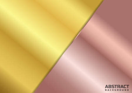 Abstract template striped diagonal lines on gold and rose gold background. Vector illustrationのイラスト素材