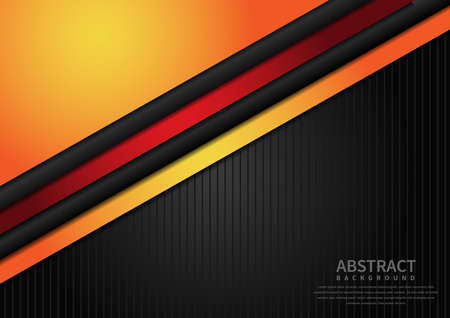 Abstract template orange on black background with copy space for text. Vector illustrationのイラスト素材