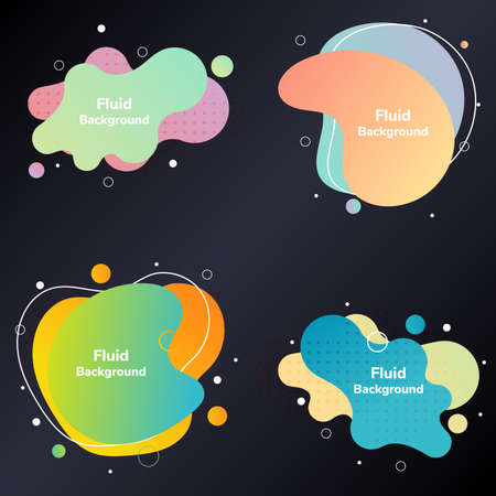 Set of liquid color abstract geometric shapes graphic element banner background. Vector illustrationのイラスト素材