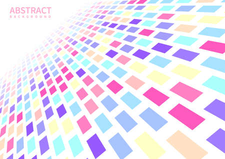 Abstract geometric pattern pastel color on fade out on white background texture. Squares and rectangle shapes repeating random color. Vector illustrationのイラスト素材