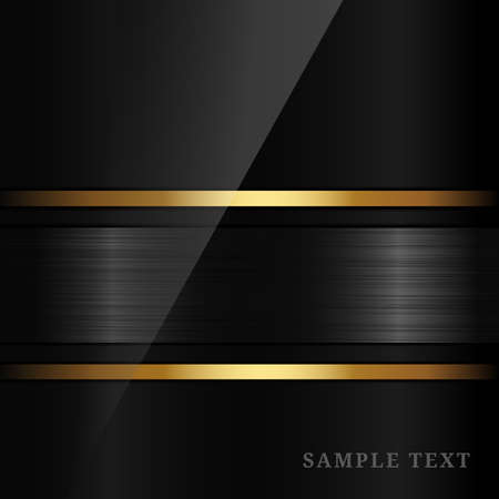 Black background with golden lines luxury style with space for text and message design. Vector illustrationのイラスト素材