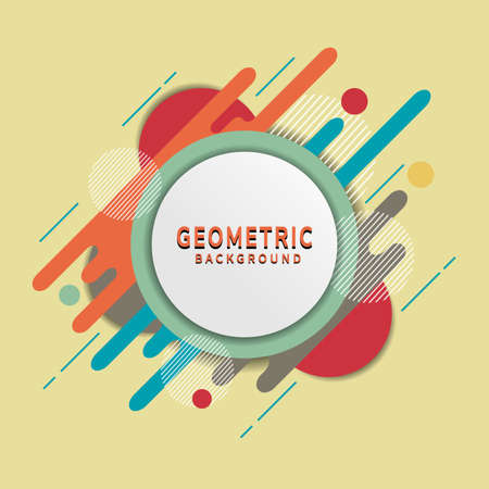 Abstract geometric pattern color retro background. Vector illustrationのイラスト素材