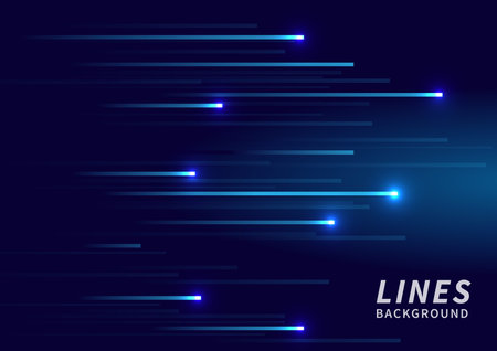 Abstract stripe lines pattern on dark blue background. Technology style. Vector illustration