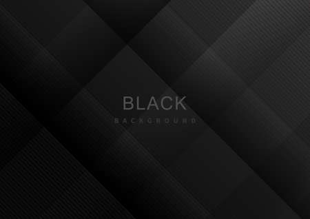 Abstract vector black and gray striped lines pattern on black background. Modern style. Vector illustrationのイラスト素材