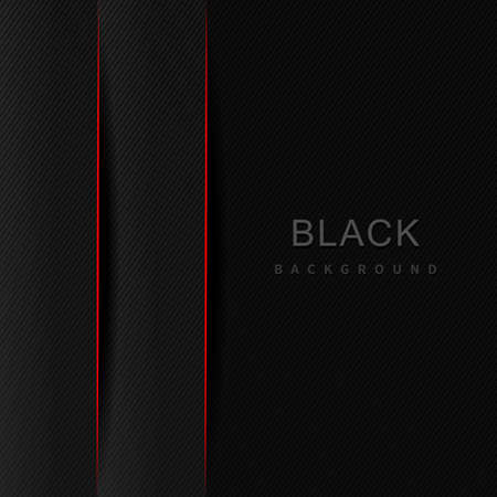 Abstract 3D black and gray gradient layer and shadow with border red and diagonal lines with copy space for text. Modern luxury. Vector illustrationのイラスト素材