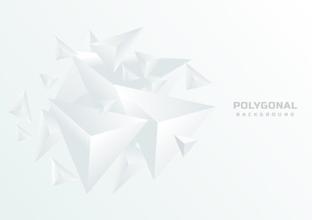 Abstract white geometric polygonal background. You can use for template brochure design. poster, banner web, flyer. Vector illustrationのイラスト素材