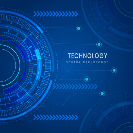 Abstract technology futuristic geometric circle concept digital innovation blue background. Vector illustrationのイラスト素材