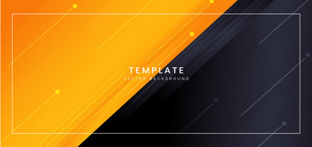 Abstract template orange and dark geometric background. You can use for ad, poster, template, business presentation. Vector illustrationのイラスト素材