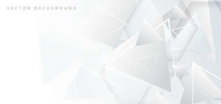 Abstract banner web white and gray geometric triangle overlapping  technology corporate concept background with space for your text. Vector illustrationのイラスト素材