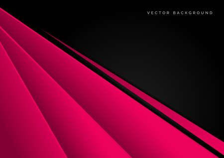 Abstract template design layout pink and black geometric triangle background. Technology concept. You can use for ad, poster, template, business presentation. Vector illustrationのイラスト素材