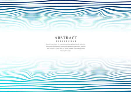 Abstract blue lines wave stripes pattern with copy space for text. You can use for ad, poster, template, business presentation. Vector illustrationのイラスト素材