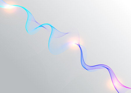 Abstract blue lines wave template on gray background. You can use for ad, poster, template, business...