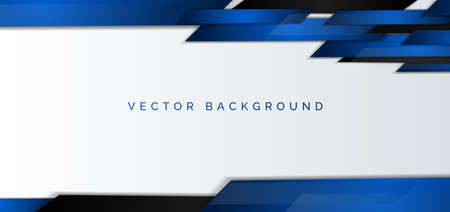 Abstract corporate banner web design dark blue and black geometric diagonal on white background technology concept. Vector illustrationのイラスト素材
