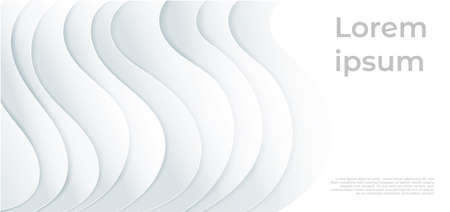 Banner background white curved layers background 3D paper cut style. You can use for ad, poster, template, business presentation. Vector illustrationのイラスト素材