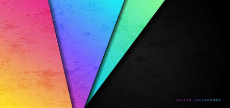 Abstract template geometric vibrant color with grunge texture background. Vector illustrationのイラスト素材