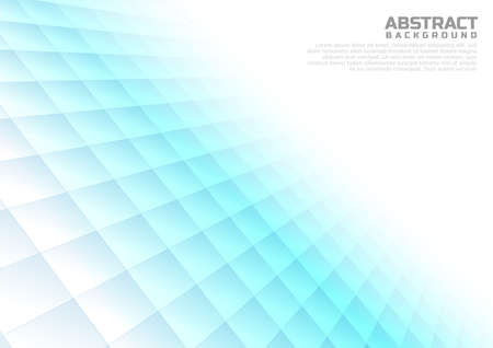 Abstract geometric blue square pattern background with white shapes perspective can be used in cover design  poster  website  flyer. Vector illustrationのイラスト素材