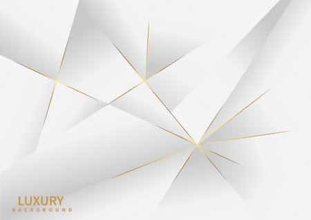 Abstract white background with golden line luxury. Vector illustrationのイラスト素材
