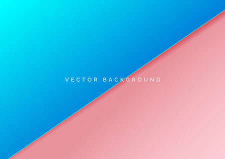 Abstract template paper sheet overlap blue and pink color background. You can use for ad, poster, template, business presentation. Vector illustrationのイラスト素材