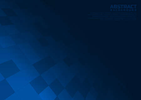 Abstract geometric blue square pattern background with white shapes perspective can be used in cover design  poster  website  flyer. Vector illustrationのイラスト素材