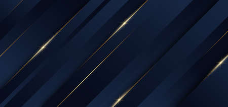 Abstract template blue geometric diagonal background with golden line. Luxury style. Vector illustrationのイラスト素材