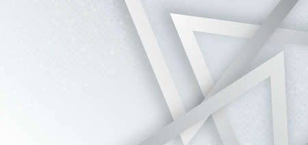 Abstract grey and white geometric triangle shape overlapping with dot decoration and shadow background. You can use for ad, poster, template, business presentation. Vector illustrationのイラスト素材