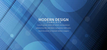Banner design geometric blue overlapping background with copy space for text. You can use for ad, poster, template, business presentation. Vector illustrationのイラスト素材