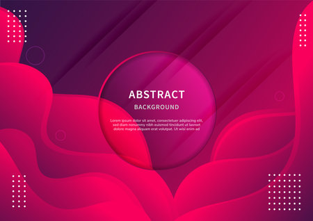 Abstract geometric background. Liquid shape. Minimal pattern. Blue and pink gradient colors design background. Modern concept with vibrant gradient. Vector illustration.のイラスト素材