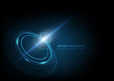Abstract Futuristic Technology Background. HUD circle element. Hi-tech communication concept. Vector illustrationのイラスト素材