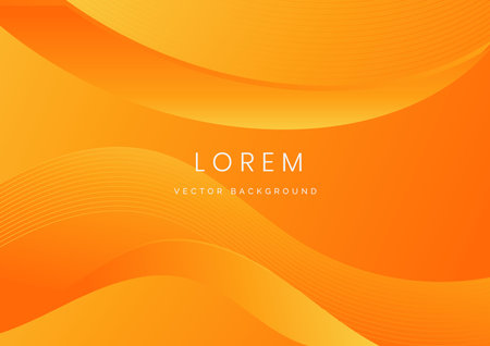 Abstract modern orange gradient waves overlap background with copy space for text. Minimal concept. Vector illustrationのイラスト素材