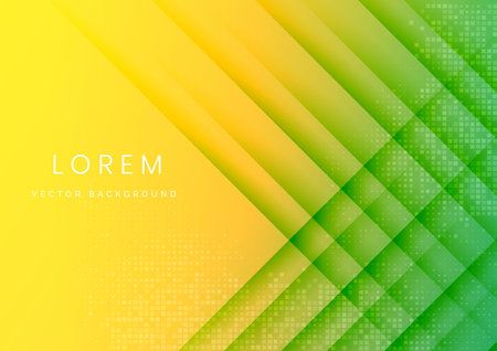 Abstract green and yellow shadow diagonal Background with square pattern decor. You can use for ad, poster, template, business presentation. Vector illustrationのイラスト素材
