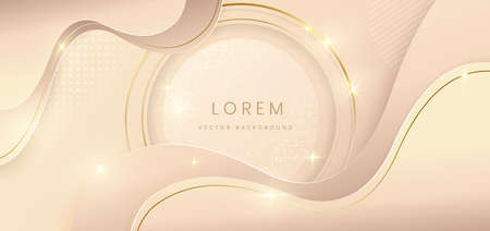 Abstract yellow shade luxury background 3d overlapping with circle gold lines. Luxury style. You can use for ad, poster, template, business presentation. Vector illustrationのイラスト素材