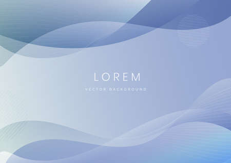 Abstract soft blue curved and wave lines background. You can use for ad, poster, template, business presentation. Vector illustrationのイラスト素材