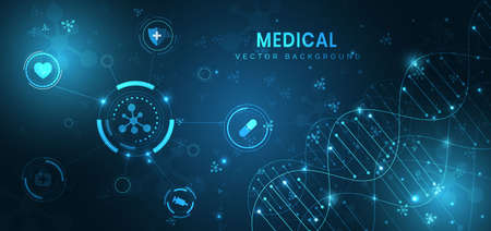Medical technology and science concept and health care icon pattern background. You can use for ad, poster, template, business presentation. Vector illustrationのイラスト素材