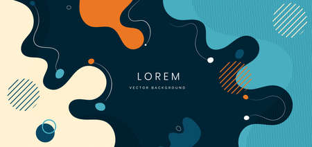 Abstract modern background with elements and dynamic shapes and lines design on dark blue background. Vector illustrationのイラスト素材
