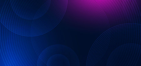 Abstract technology futuristic line blue light circles background with copy space for text. Vector...