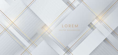 Abstract luxury shiny white and grey background with lines golden glowing. Vector illustrationのイラスト素材