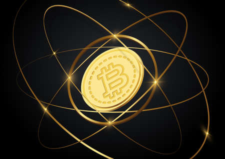 Bitcoin crypto currency luxury concept. You can use for ad, poster, template, business presentation. Vector illustrationのイラスト素材