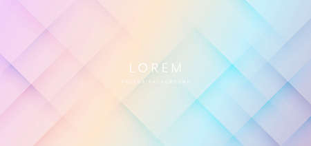 Abstract futuristic geometric shape overlapping on colorful pastel background. You can use for ad, banner, poster, template, business presentation. Vector illustrationのイラスト素材