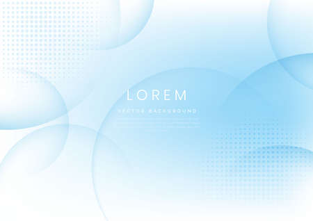 Abstract white and blue circles overlapping background with halftone. You can use for ad, poster, template, business presentation. Vector illustrationのイラスト素材