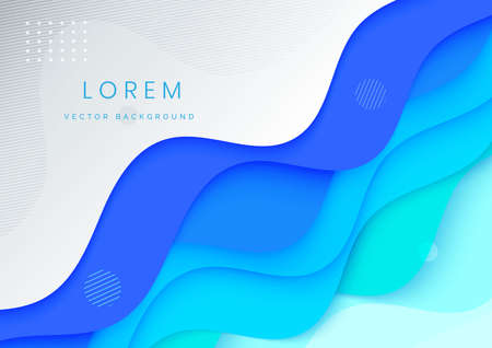 Abstract modern blue and grey gradient fluid shape background with copy space for text. You can use for ad, poster, template, business presentation. Vector illustrationのイラスト素材
