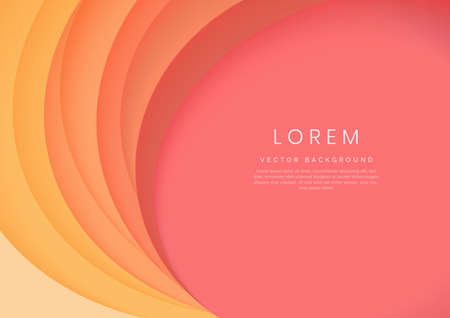 Abstract background pink and orange layer circles curve. You can use for banner, ad, poster, template, business presentation. Vector illustrationのイラスト素材