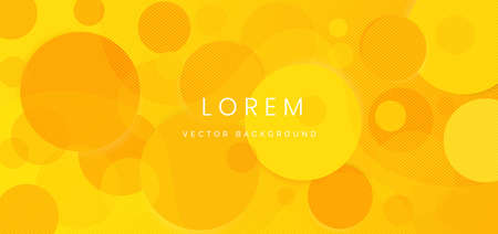Abstract circles yellow and orange overlapping on yellow background. vector illustrationのイラスト素材