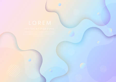 Abstract modern colorful pastel fluid background with copy space for text. Minimal style. Vector illustrationのイラスト素材
