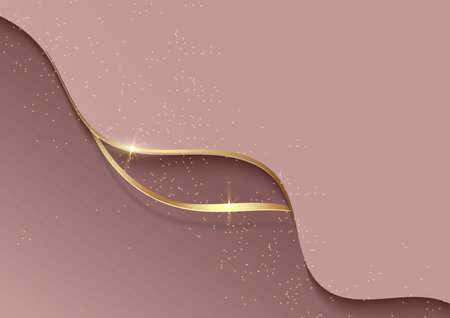 Abstract luxury background 3d overlapping with gold lines curve. Luxury style. Vector illustrationのイラスト素材