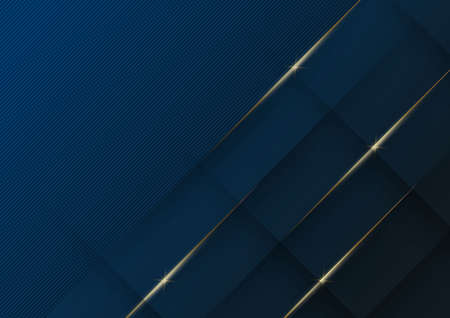 Abstract luxury shiny dark blue background with lines golden glowing. Vector illustrationのイラスト素材
