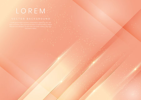 Abstract template soft yellow and orange gradient geometric diagonal with golden lines sparkle. Luxury modern. You can use for ad, poster, template, business presentation. Vector illustrationのイラスト素材