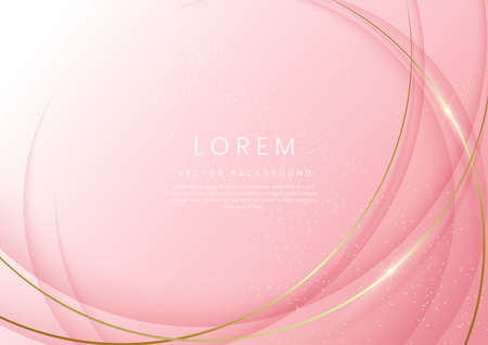 Abstract pink luxury background with golden line curved shape. You can use for ad, poster, template, business presentation. Vector illustrationのイラスト素材