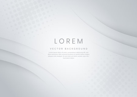 Abstract white and grey background with dynamic waves shape. You can use for ad, poster, template, business presentation. Vector illustrationのイラスト素材