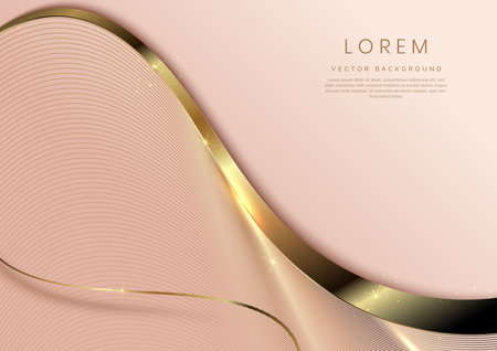 Elegant luxury background lines golden curves with sparkling gold ribbons. You can use for ad, poster, template, business presentation. Vector illustrationのイラスト素材